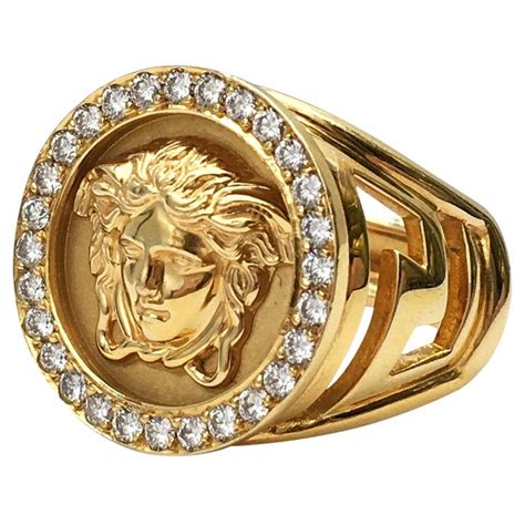 versace gold ring 18k medusa|versace engagement rings.